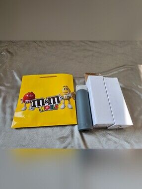 M&M's World Yellow Gift Bag & Gray M&M's Water Bottle Set Of 2